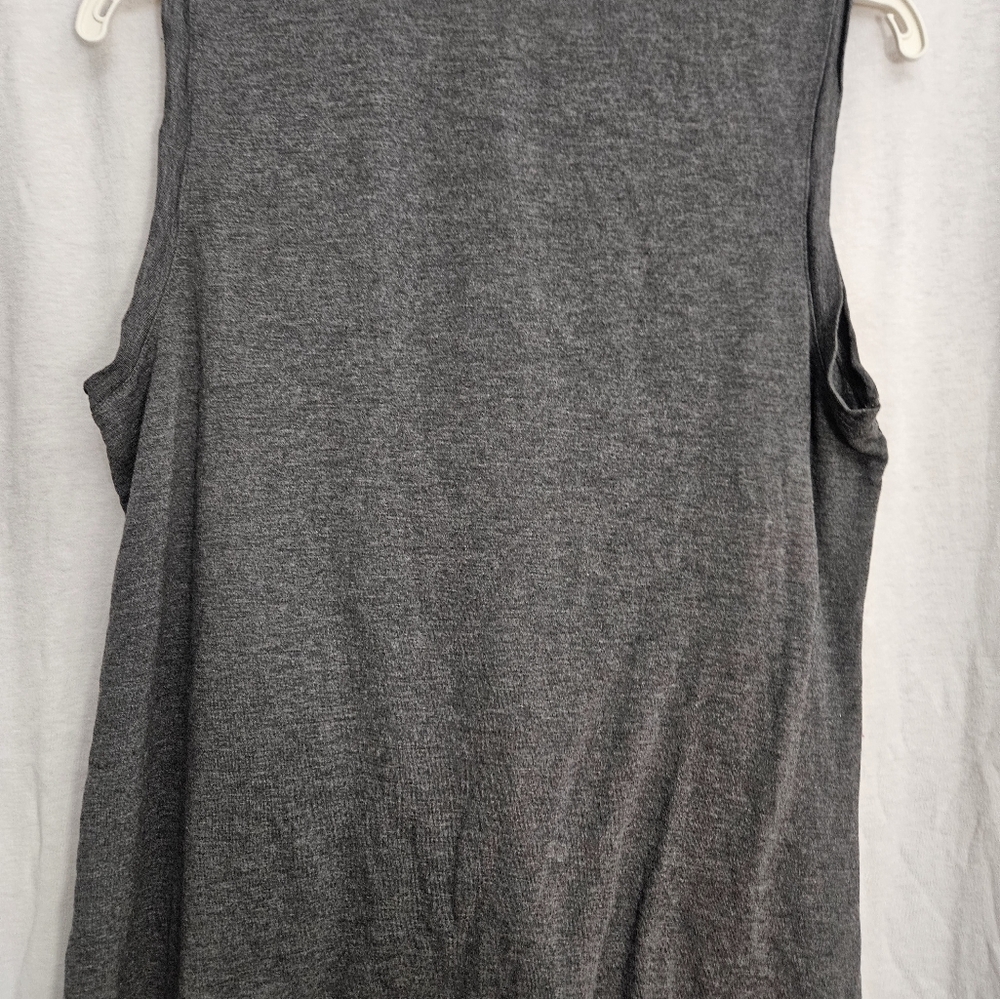 LOFT Gray Sleeveless Top with Black Lace Detail Goth Grunge Medium - Picture 5 of 10